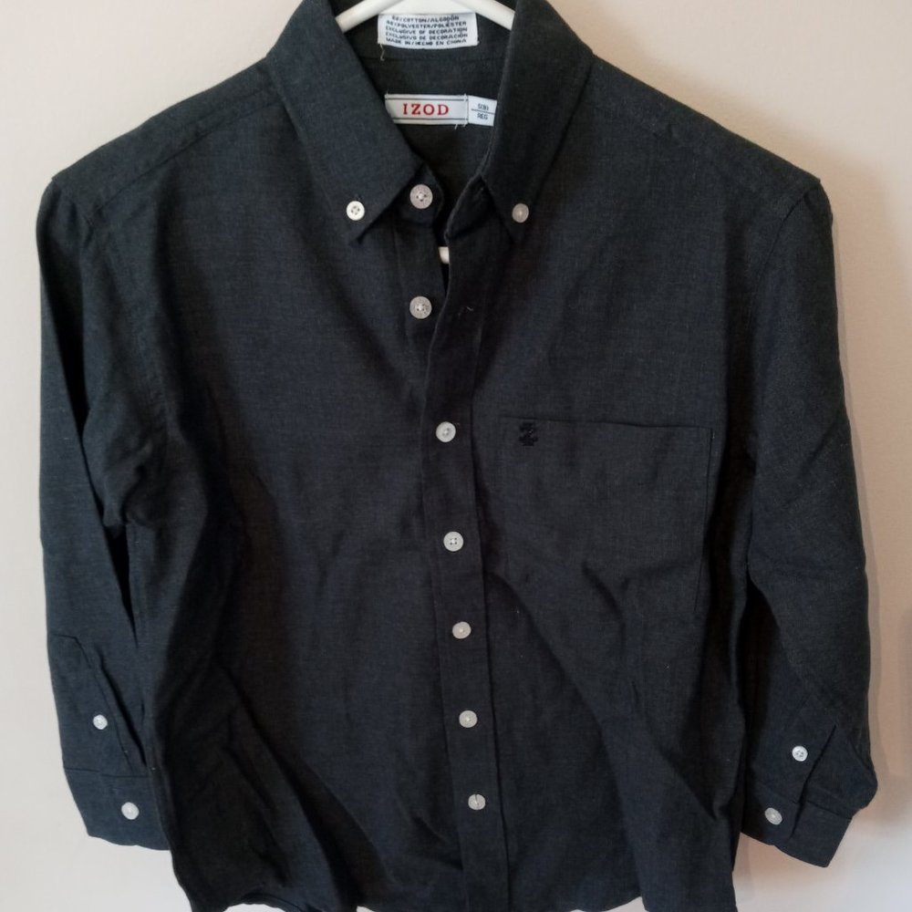 Izod Boys 8 Gray Long Sleeve Button Down